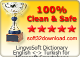 LingvoSoft Dictionary English <-> Turkish for Microsoft Smartphone 1.2.19 Clean & Safe award